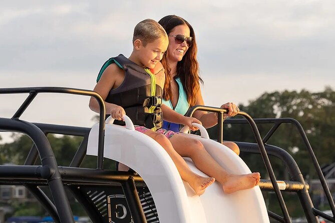 12-hour-double-decker-pontoon-with-slide-on-yellow-lake