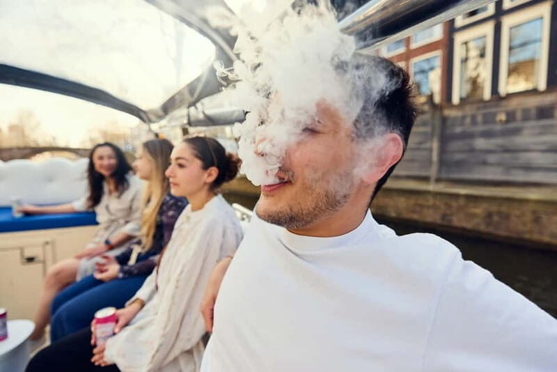 Amsterdam: Smoke Friendly Cannabis Cruise on Covered Boat - The Experience at a Glance