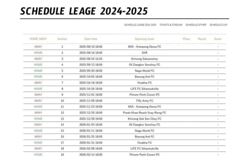 Angkor Tiger VIP Matchday & Labyrinth Dining Experience - Key Points