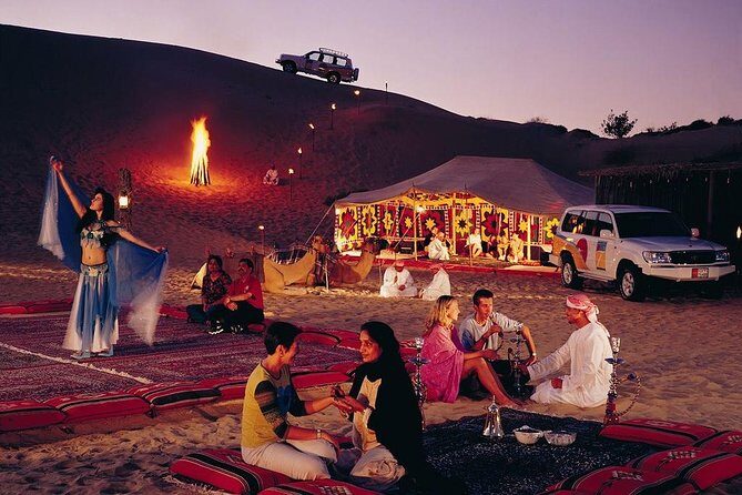 Arabian Desert Safari with BBQ Dinner Camel Ride, Sand Boarding - Key Points