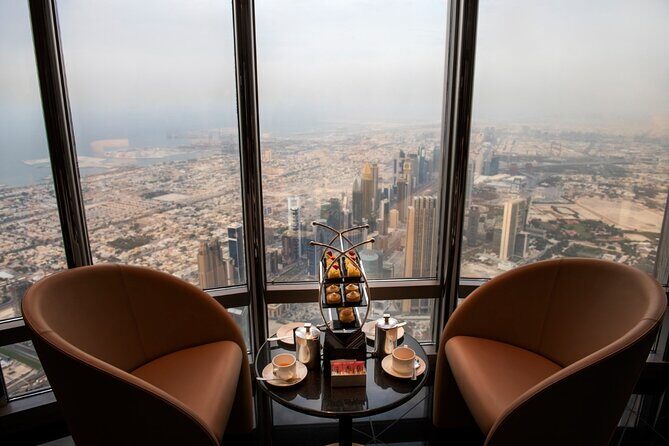 At the top burj khalifa dubai ticket with cafe treat - Key Points