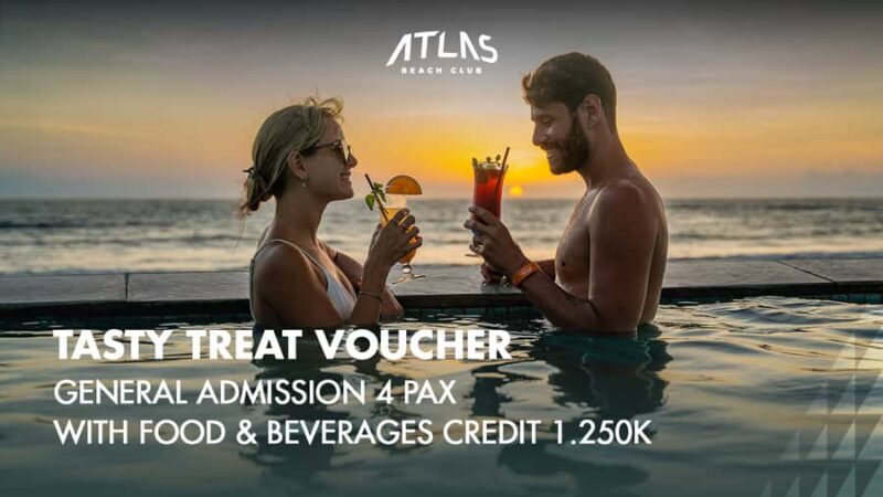 Atlas Beach Club Bali: One Day Pass / F&B Credit Voucher - Key Points