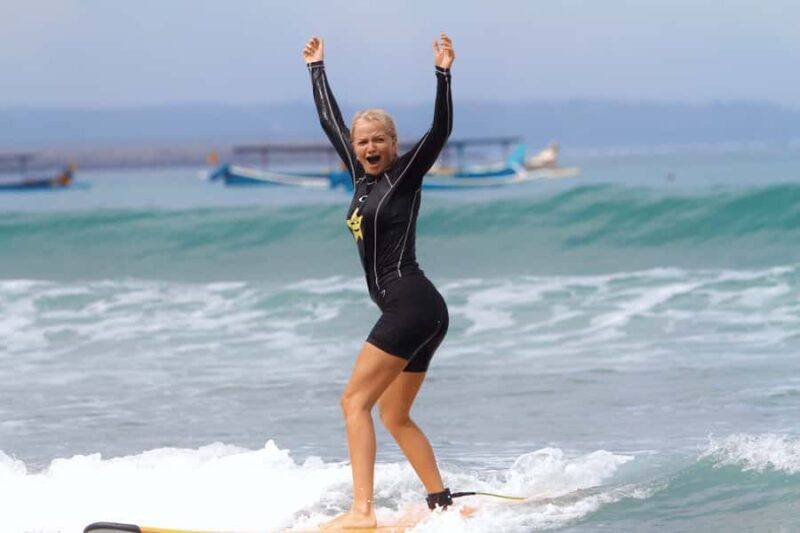 Bali: Surf Lessons for Beginners Couple at Kuta Beach - The Water Experience: Catching Your First Wave