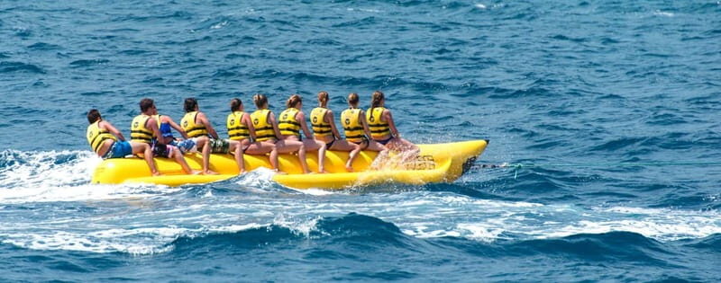 Banana boat in Malaga city, Playa del Palo - Key Points