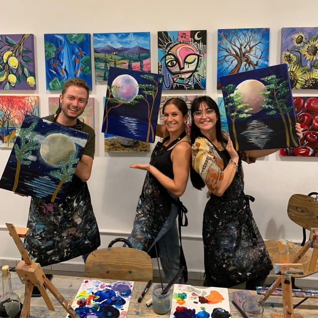 barcelona-learn-to-paint-sip-wine-enjoy-snacks-music
