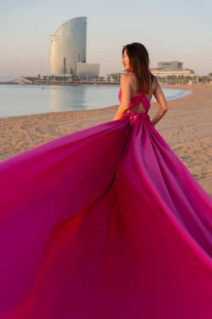 Barcelona: Magic Pink Flying Dress Photoshoot - Key Points