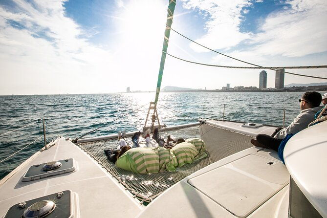 barcelona-private-catamaran-snacks-and-cava-sunset-option