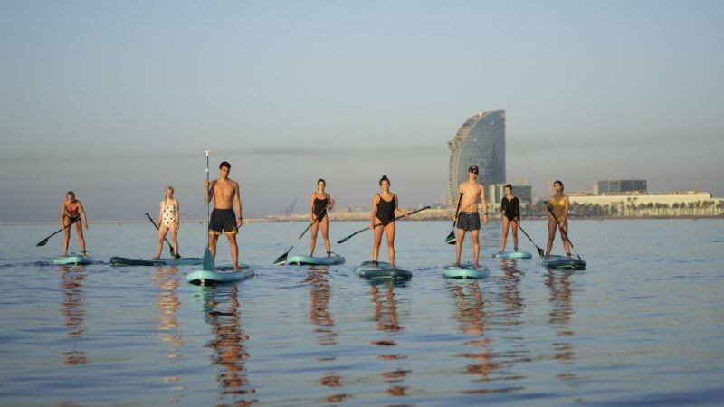 barcelona-sunrise-paddleboarding-with-instructor-and-photos