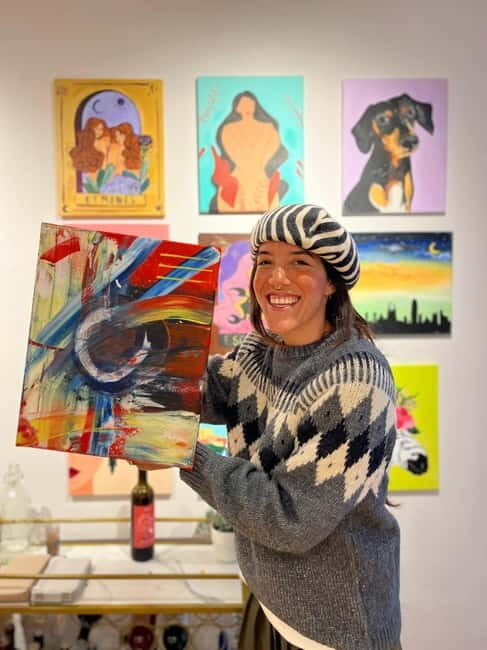 Barcelona: Vino, Pintura, Música y Diversión! Sip & Paint - Themed Sessions: Creativity in Every Corner