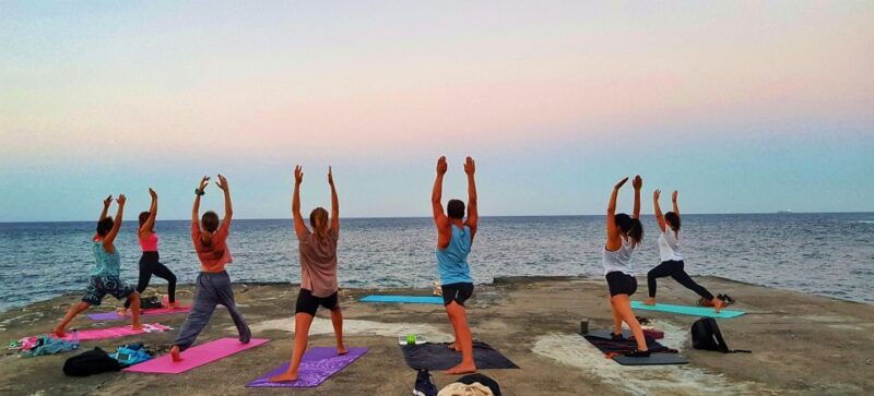 beach-yoga-class-and-swimming-sliema