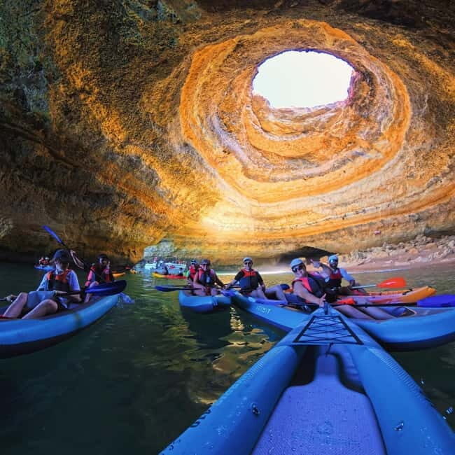 Benagil: Guided Kayak Tour inside caves and Praia da Marinha - FAQ