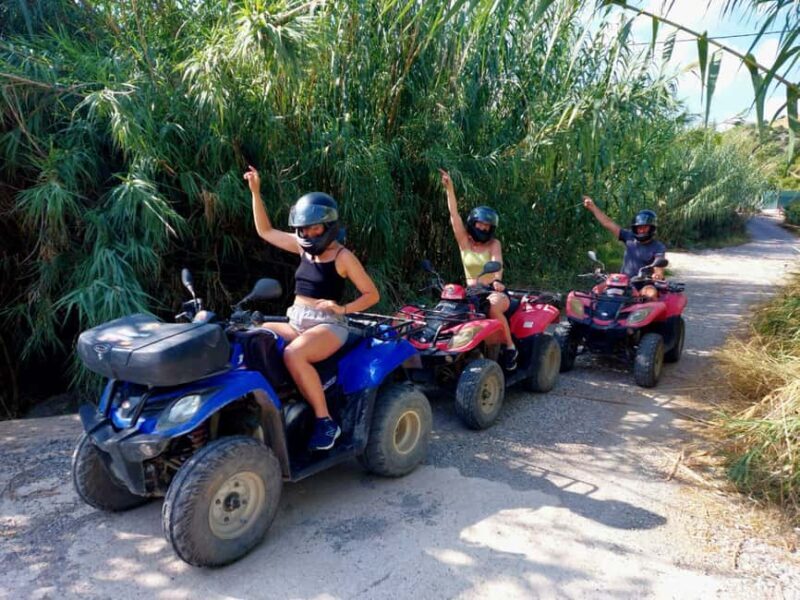 Benidorm: Two-seater quad bike tour with a stop at waterfalls for swimming - Group Size and Duration
