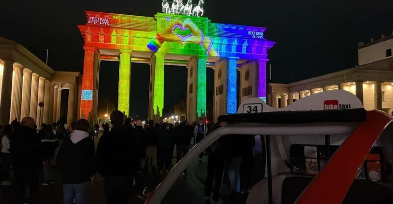 Berlin: taxi-bicycle Tour by Night and Illuminations - Key Points