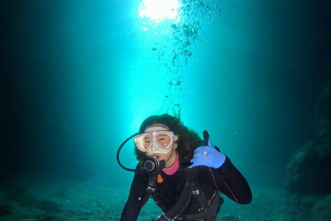 Boat entry diving at the Blue Cave in Onna Village, Okinawa! - Okinawa’s Blue Cave by Boat: An Authentic, Hassle-Free Underwater Adventure
