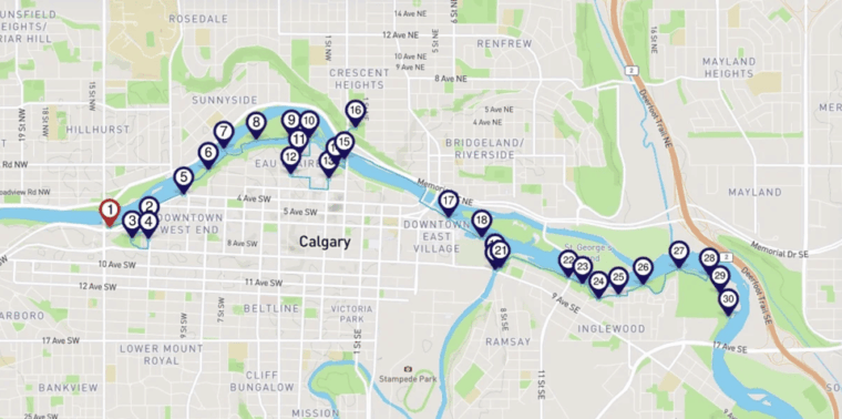 calgary-bow-river-trail-smartphone-audio-walking-tour
