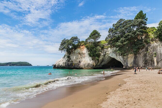Cathedral Cove with the Lost Spring Hidden Spa - Key Points