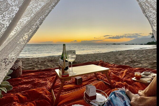 charcuterie-board-and-sunset-at-pristine-beach-with-photos