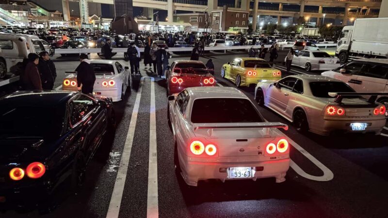 Daikoku & Tokyo Private JDM Tour by Tuned R34 , R35 GT-R - Key Points