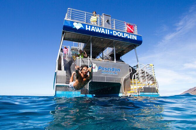 Deluxe Catamaran Swim with Dolphins in Oahu with Waterslide - Discover the Magic of the Deluxe Catamaran Swim with Dolphins in Oahu