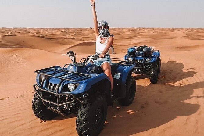 Desert Safari Dubai 25 minutes Quad Bike Free Camel Ride BBQ Dinner - Frequently Asked Questions