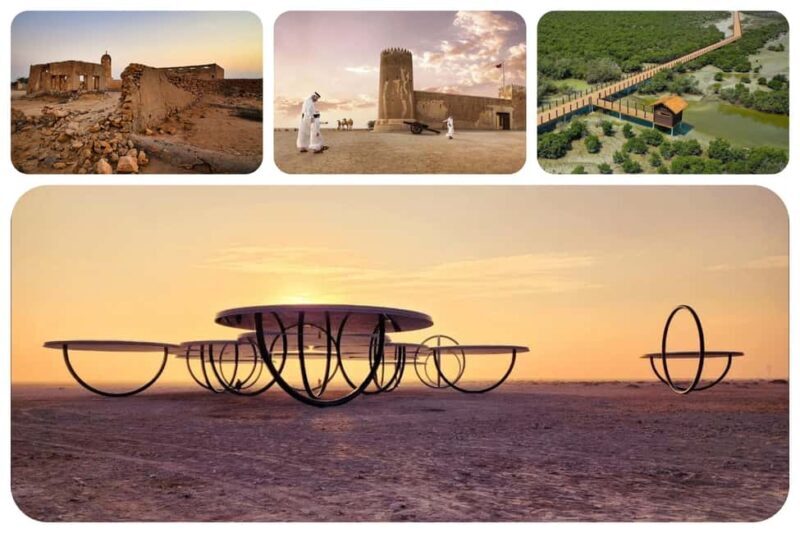 Doha: North Qatar Tour, Mangroves, & Zubara Fort and purple - Key Points