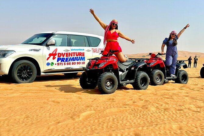 Dubai Desert Safari with Quad Bike, Dune Bashing, Camel Ride, Sand Boarding &BBQ - The Sum Up