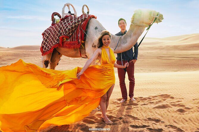 Dubai Flying Dress Photo and Video shoot in Desert - Key Points