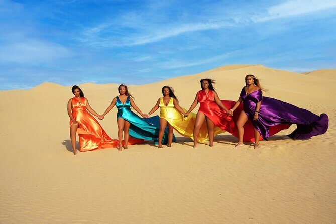 Dubai Flying Dress Photo and Video shoot in Desert - Outfit Changes and Photo Sessions