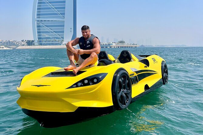 Dubai Jetcar Ride 30 Min + Burj Al Arab View + Free Snacks - An Exciting Dubai Perspective with a Luxurious Twist  