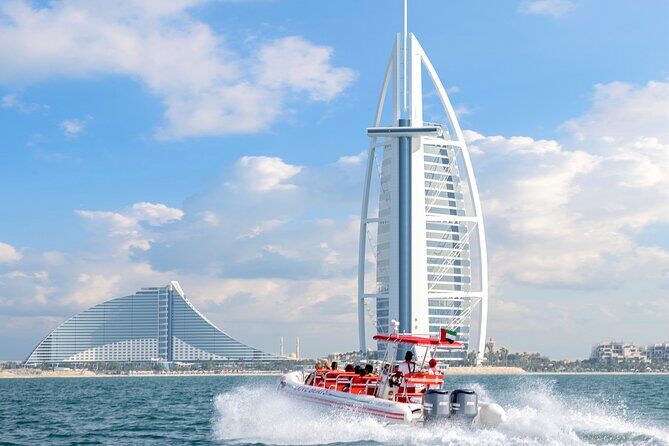 Dubai Speedboat Tour: JBR Skyline, Atlantis, Burj AlArab Optional - Key Points