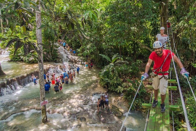 dunns-river-falls-zipline-bamboo-rafting-horseback-ride-tour