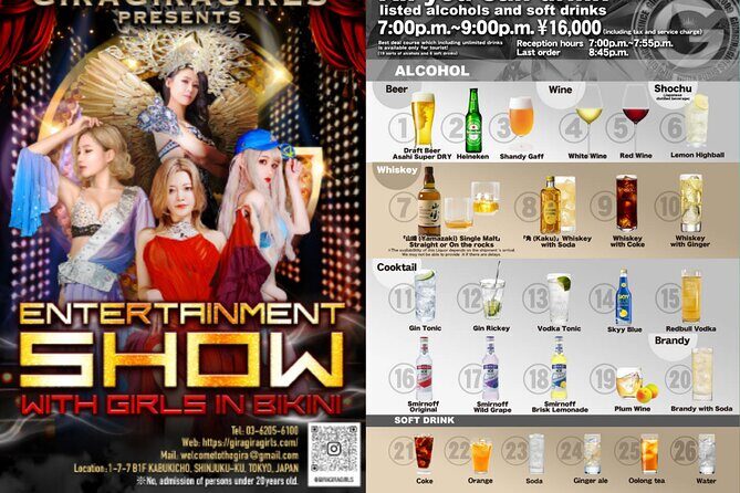 Experience Tokyo Nightlife at GIRA GIRA GIRLS Show Ticket - What’s Included in the Ticket