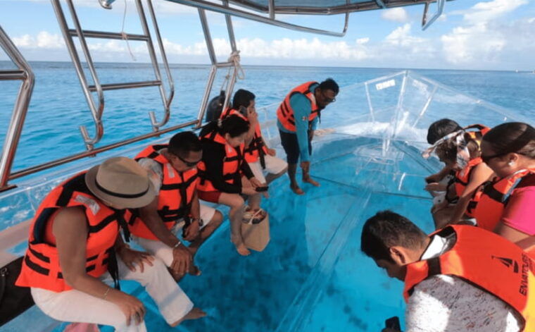 explore-the-sea-of-cozumel-in-a-transprent-boat-with-drinks-and-snorkel