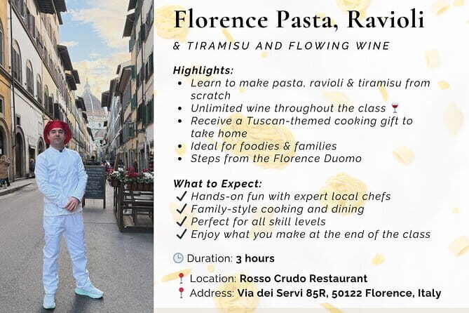 Florence: Ravioli & Pasta Class with Tiramisu and Unlimited Wine - Who Should Book This Experience?