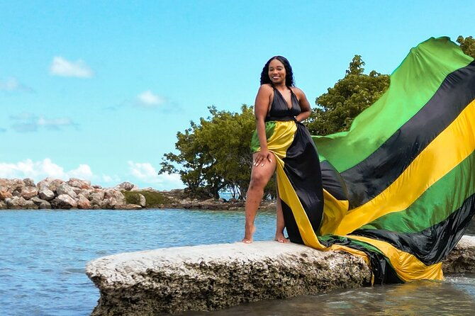 flying-dress-clear-kayak-boat-drone-photo-shoot-in-montego-bay