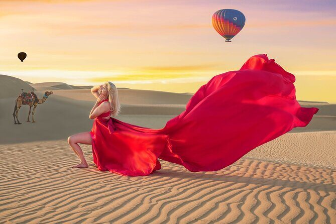 Flying Dress Photoshoot Dubai Solo, Couple and Group 3Hours - What to Expect from the Photography and Outfits