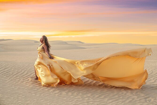 Flying dress photoshoot Dubai Solo, Couple and Group Session - Key Points  