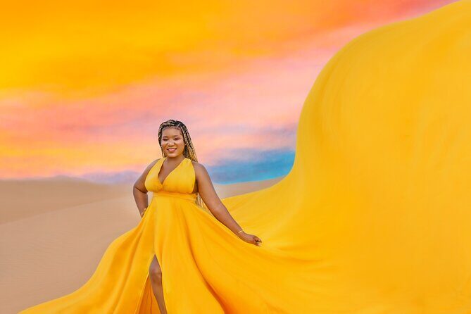 Flying dress photoshoot Dubai Solo, Couple and Group Session - The Itinerary: How the Magic Unfolds  