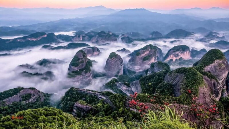 From Guilin: Danxia Peaks & Guangxi-Hunan Tribal Trails Tour - "Whales in Mist" and Danxia Seascape