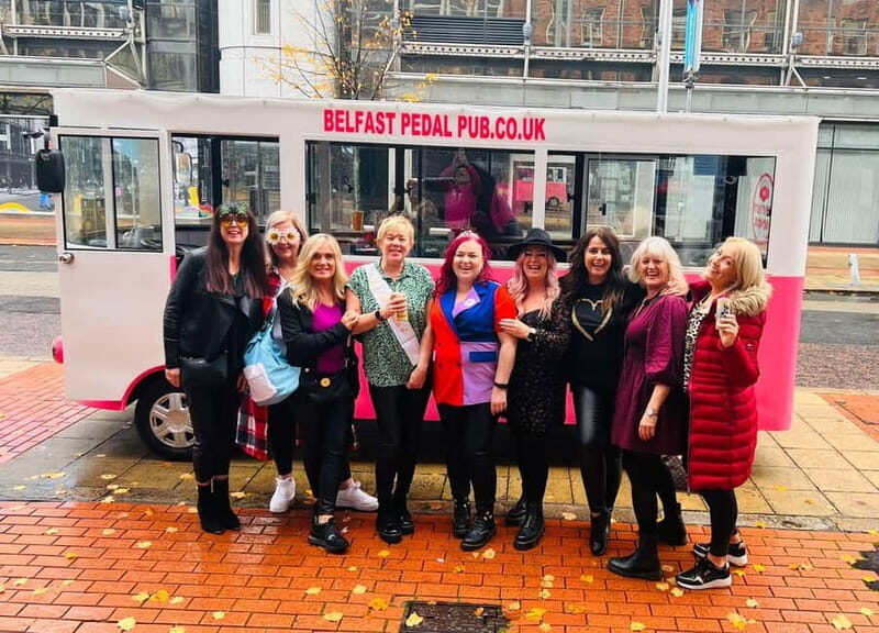 Fully Enclosed Pink Party Bike around Belfast - The Experience on the Road