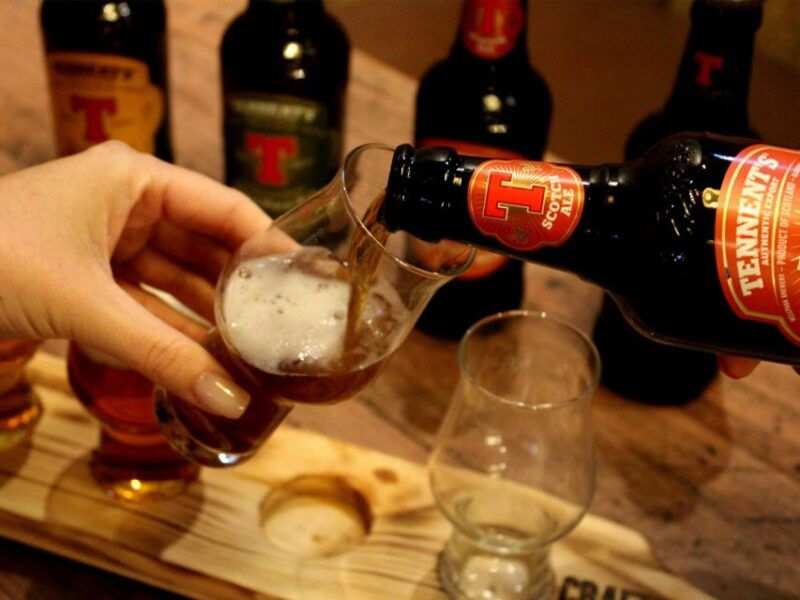 glasgow-beer-flight-with-a-haggis-taster-in-a-glasgow-pub