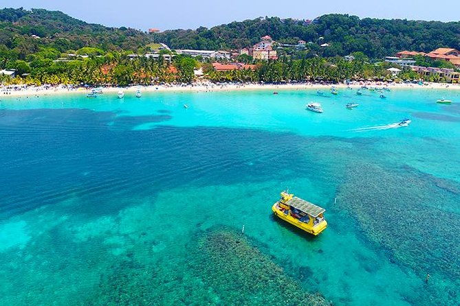 glass-bottom-boat-sloth-monkey-park-chocolate-factory-west-bay-beach