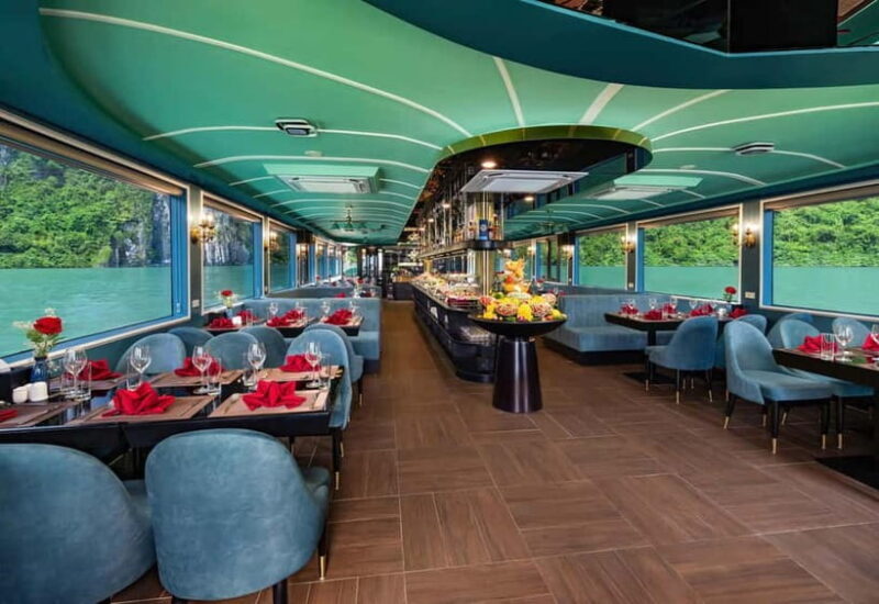 Ha Long Bay Cruise w/ Jacuzzi, Kayak & Limo from Hanoi - Key Points