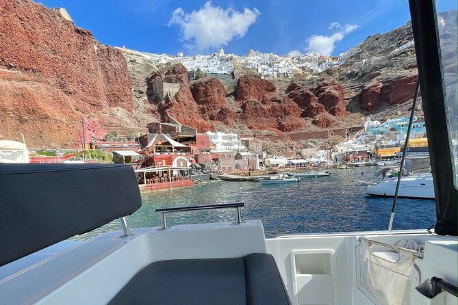 half-day-premium-catamaran-cruise-in-santorini-including-oia