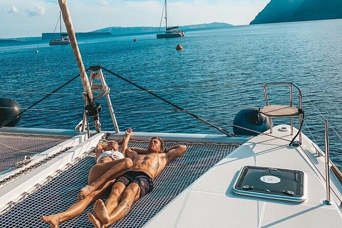 half-day-premium-catamaran-cruise-in-santorini-including-oia