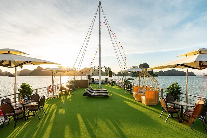 Hanoi: 5-Star Ha Long Bay Luxury Day Cruise with Caves & Island - Afternoon Activities: Kayaking, Bamboo Boat Ride, and Swimming