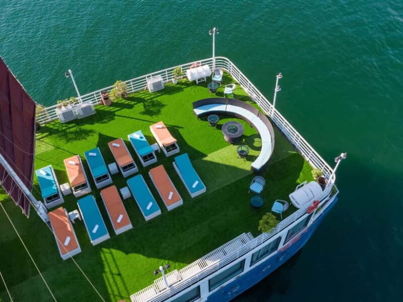 Hanoi: Ha long & Lan Ha Bay 5* cruises: bancony, all meals - The Sum Up