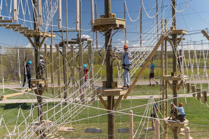 Henderson, Minnesota: High Ropes Obstacle Course Experience - Key Points: