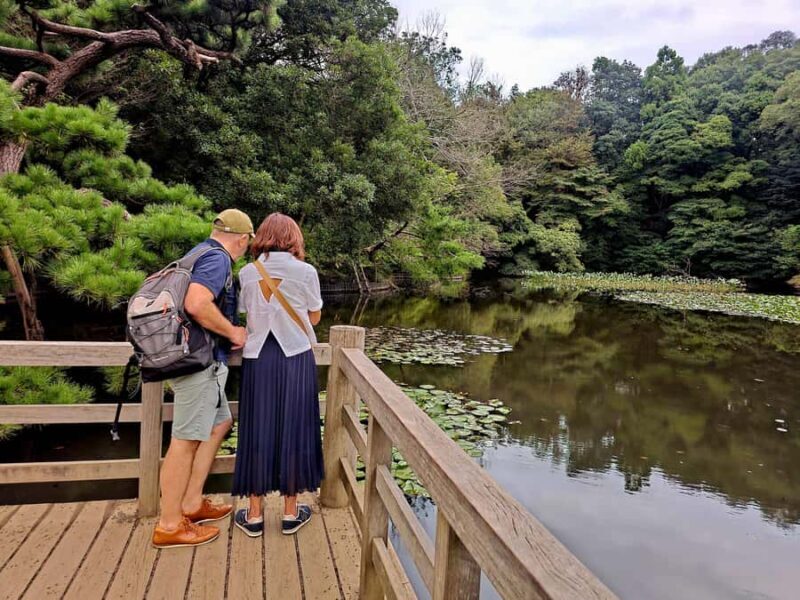History and serenity at Meiji Shrine and Yoyogi Park  Walking Tour - Strolling Through Sake Barrels and Artistic Offerings