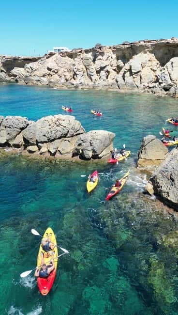 Ibiza: Sea Cave Tour with Guided Kayaking and Snorkeling - Paddling to the Sea Caves